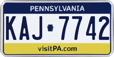 PA license plate KAJ7742