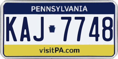 PA license plate KAJ7748