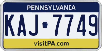PA license plate KAJ7749