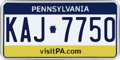 PA license plate KAJ7750