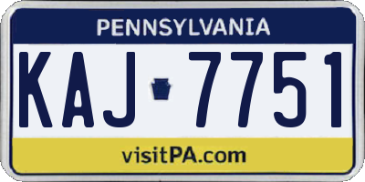 PA license plate KAJ7751
