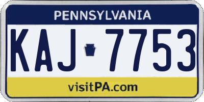 PA license plate KAJ7753