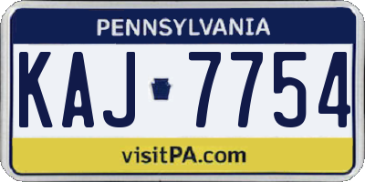 PA license plate KAJ7754