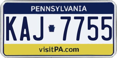 PA license plate KAJ7755