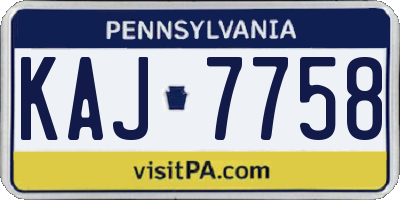 PA license plate KAJ7758