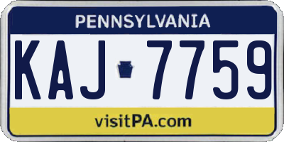 PA license plate KAJ7759