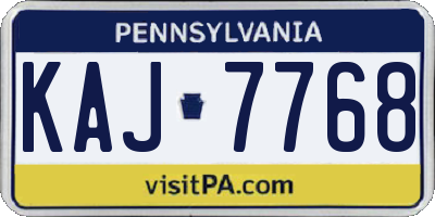PA license plate KAJ7768