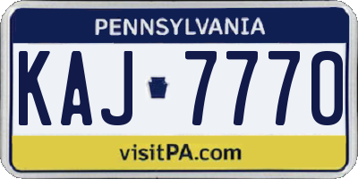 PA license plate KAJ7770