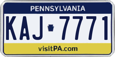 PA license plate KAJ7771