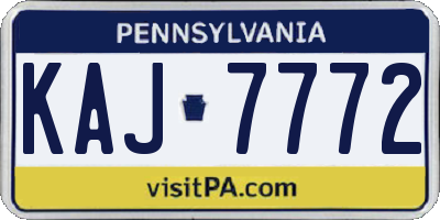 PA license plate KAJ7772