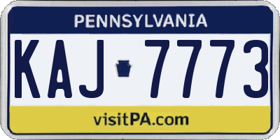 PA license plate KAJ7773