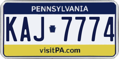 PA license plate KAJ7774