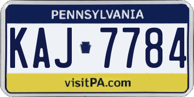 PA license plate KAJ7784