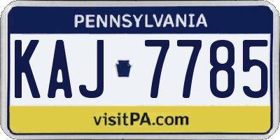 PA license plate KAJ7785