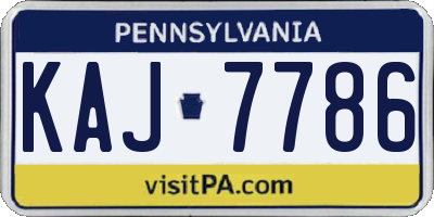 PA license plate KAJ7786