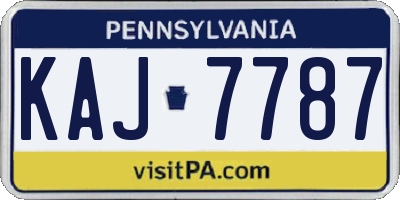 PA license plate KAJ7787