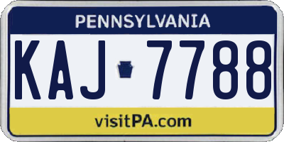PA license plate KAJ7788