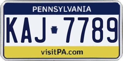 PA license plate KAJ7789