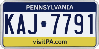 PA license plate KAJ7791