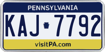PA license plate KAJ7792