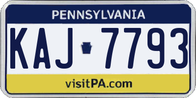 PA license plate KAJ7793