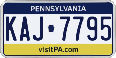 PA license plate KAJ7795