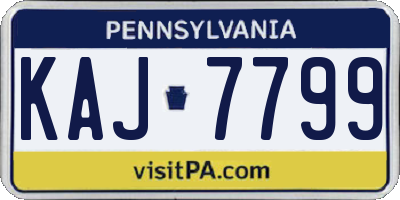 PA license plate KAJ7799
