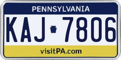 PA license plate KAJ7806