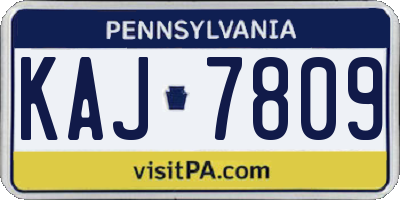 PA license plate KAJ7809