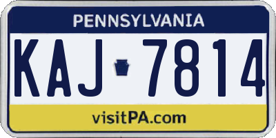 PA license plate KAJ7814