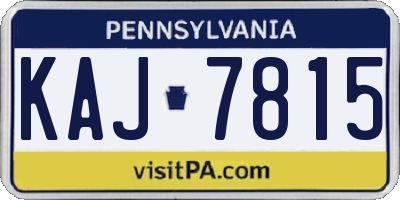 PA license plate KAJ7815