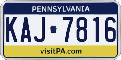 PA license plate KAJ7816