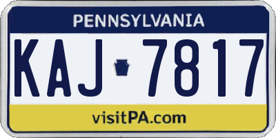 PA license plate KAJ7817