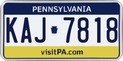 PA license plate KAJ7818