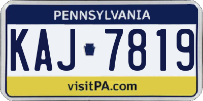 PA license plate KAJ7819