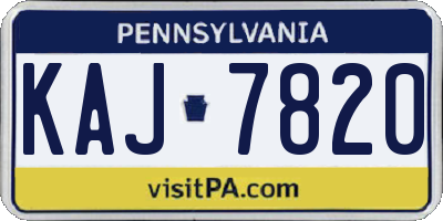 PA license plate KAJ7820