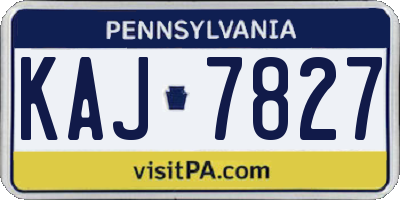 PA license plate KAJ7827