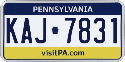 PA license plate KAJ7831
