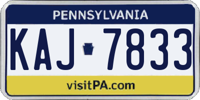 PA license plate KAJ7833