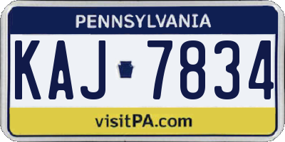 PA license plate KAJ7834