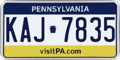 PA license plate KAJ7835
