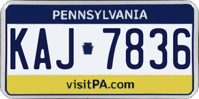PA license plate KAJ7836