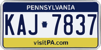 PA license plate KAJ7837