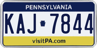 PA license plate KAJ7844