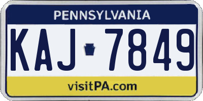 PA license plate KAJ7849