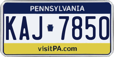 PA license plate KAJ7850