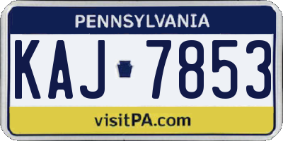 PA license plate KAJ7853