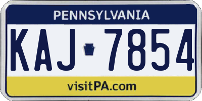 PA license plate KAJ7854