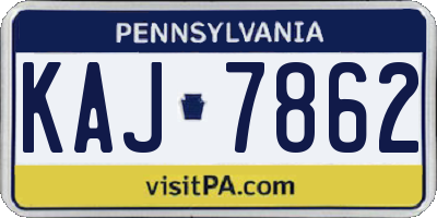 PA license plate KAJ7862