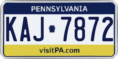 PA license plate KAJ7872
